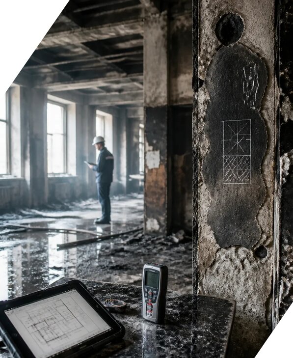 Обследование зданий после пожара в Новомосковске от 15488 р. | ЭкспертизаРоссия