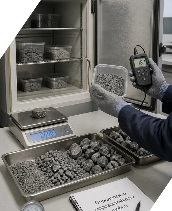 Определение морозостойкости щебня в Новомосковске от 3614 р. | ЭкспертизаРоссия