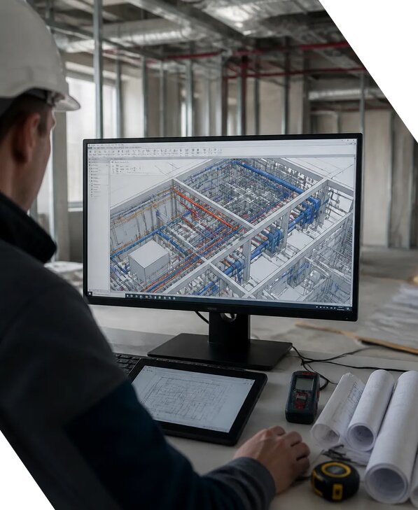 Создание BIM модели инженерных сетей для объектов в Новомосковске
